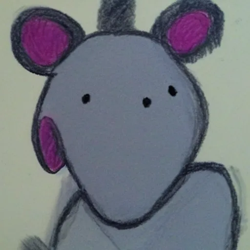 Image similar to child's crayon drawing of eeyore