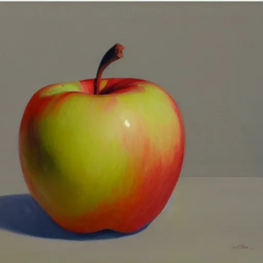 Image similar to an award - winning painting of an apple, highly - detailed, atphosmeric, very beautiful