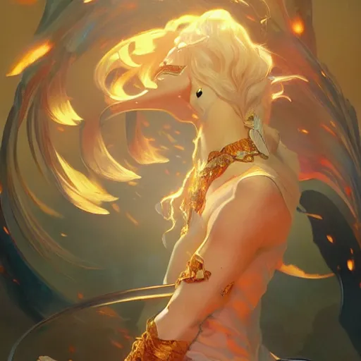 Image similar to gem on fire, highly detailed digital painting, artstation, concept art, smooth, sharp focus, illustration, art by artgerm and greg rutkowski and alphonse mucha