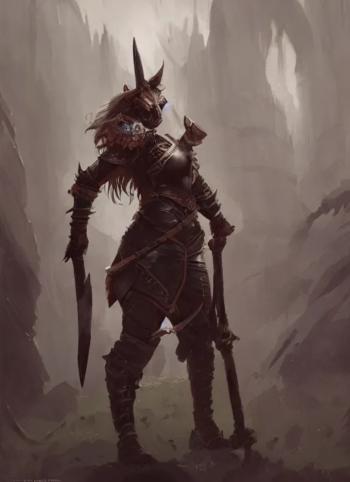 Image similar to portait commission furry high fantasy female anthro wolf paladin wielding a halberd polearm. renowned character design by Greg rutkowski, concept art, fantasy, 4k, CG render