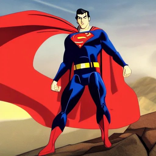 Prompt: Film still of Superman, from Star Wars: The Clone Wars (2008–2020 TV Series)