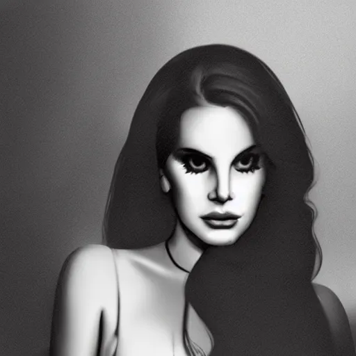 Image similar to trail cam footage of lana del rey, photorealistic, horror