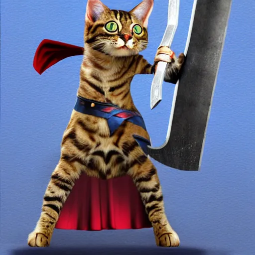 Image similar to a feline thor