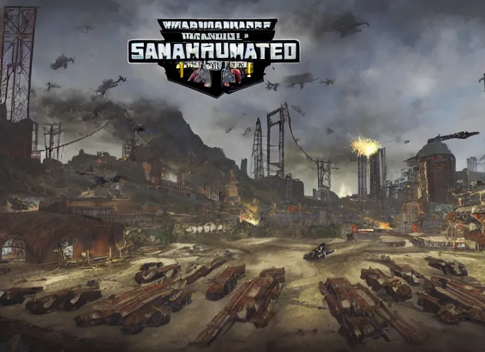 Prompt: warhammer 40,00 x Grand Theft Auto San Andreas, concept art