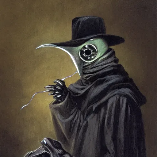 Prompt: plague doctor by dorian vallejo