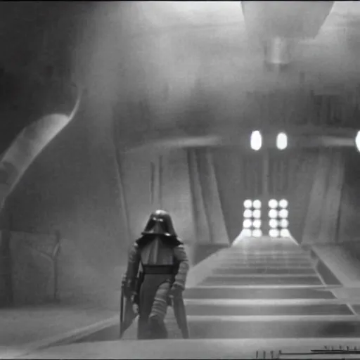 Image similar to star wars movie scene made by fritz lang 1 9 2 9, ultra realistic details, cinematic shot, dramatic scene