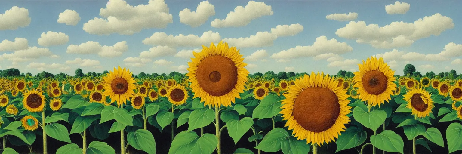 Image similar to sunflower painting magritte