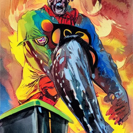 Image similar to detailed details photorealistic pictures of comic book cover about mr trash man in the style of bob peak and alex ross, gouache and wash paints color, detailed proportionate.