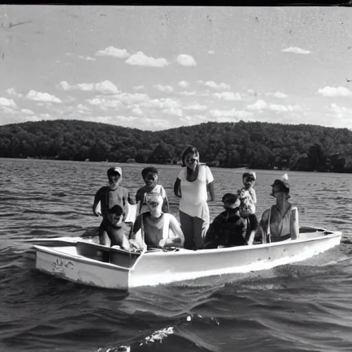 Image similar to found photo of family summer boating on lake champlain