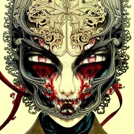 Prompt: prompt: Portrait painted in neo-gothic style drawn by Katsuhiro Otomo and Takato Yamamoto, inspired by Fables, china doll face, smooth face feature, intricate oil painting, high detail, sharp high detail, manga and anime 2000