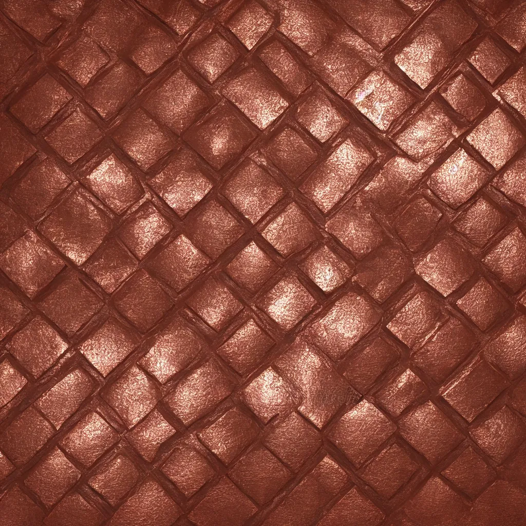 Prompt: copper shaped like tiles texture material, high definition, high detail, 8k, photorealistic
