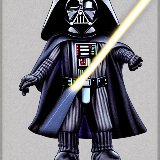 Image similar to Darth Vader in wizard cape using a magic wand