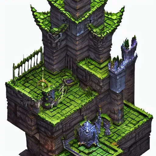 Image similar to 2004-2007 isometric maleficent's dungeon lair, stylized 3d render, in the style of VMK, yoworld, artstation by Miha Rinne