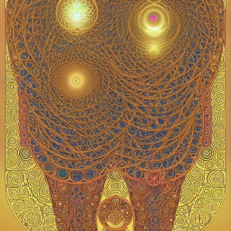 Image similar to psychedelic sacred geometry, intricate, sophisticated, ultra realistic, incredibly detailed, diagram, illustration, fractal, trending on artstation by markus kosel and alphonse mucha - n 9