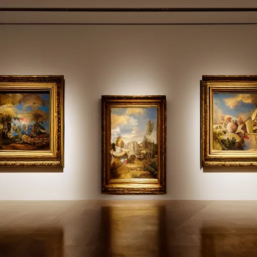 Prompt: of luxury in art in a luxurious museum