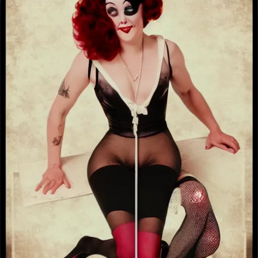 Image similar to Dr. Frank N. Furter as a vintage pin up girl