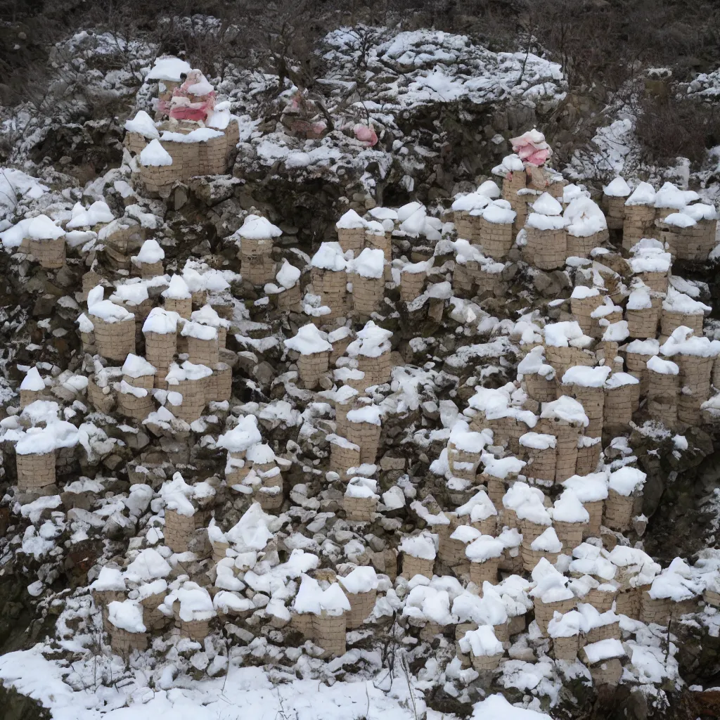 Prompt: feudal Japan marshmallow fortress