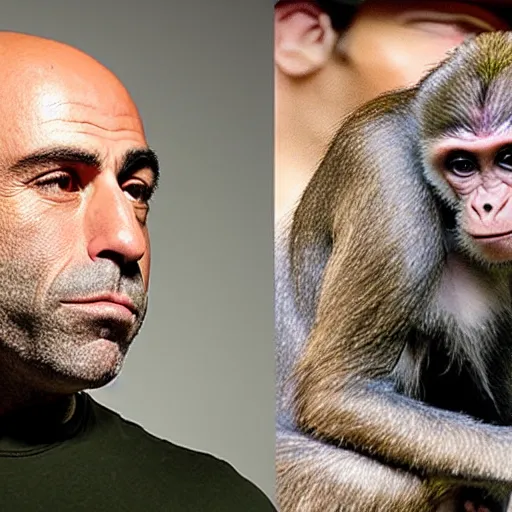 Prompt: joe rogan morphing into a monkey