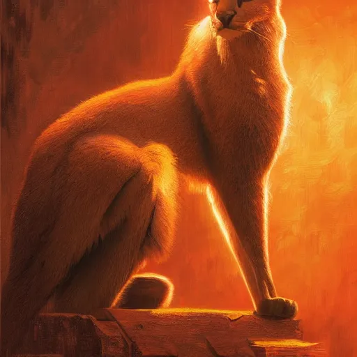 Image similar to sad caracal holding reds pencils, atmospheric lighting, intricate, volumetric lighting, digital art, highly detailed by gaston bussiere, craig mullins, j. c. leyendecker 8 k