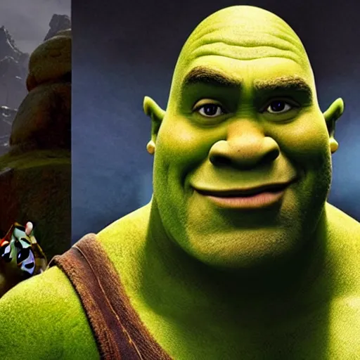 Shrek-Dwayne The Rock Johnson Hybrid, Stable Diffusion