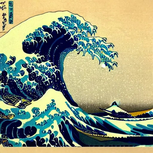 Image similar to a great big wave by katsushika hokusai