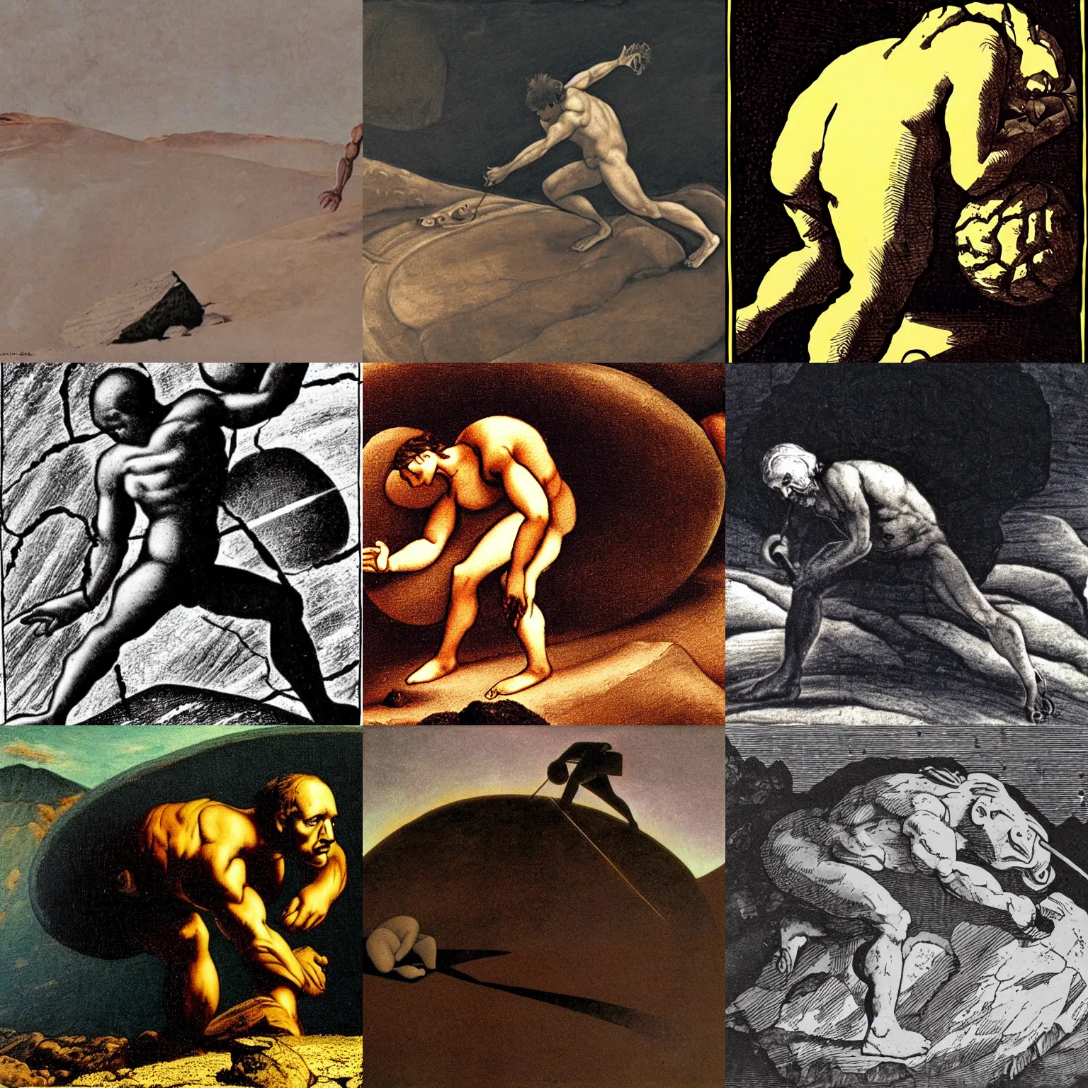 Prompt: tragedy of sisyphus