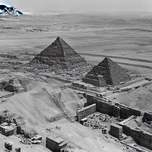 Image similar to construction of the Giza pyramids circa 2000 B.c