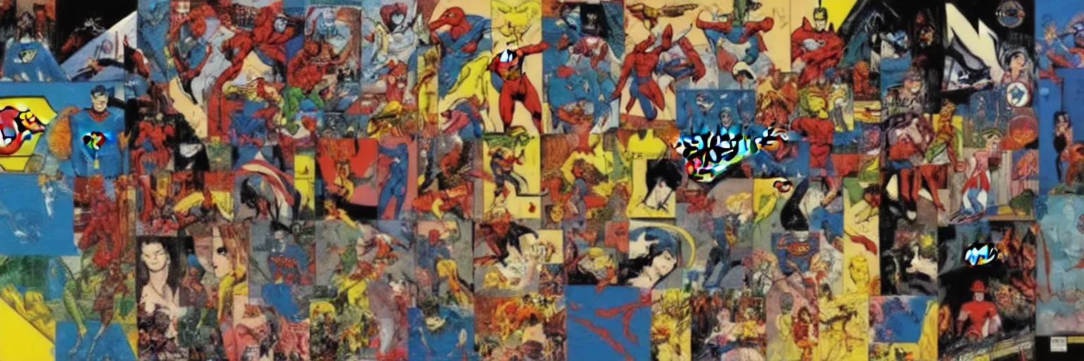 Image similar to abstract comic book art of people, dc comics, modern art,