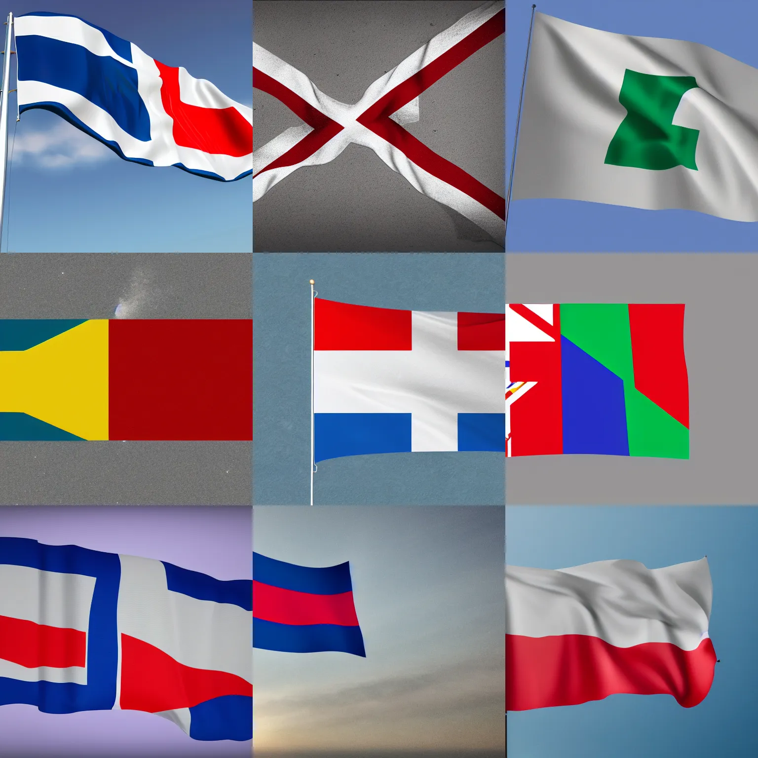 Prompt: the new flag of the baltic federation consisting of all nordic, scandinavian and baltic countries, rendered in vray