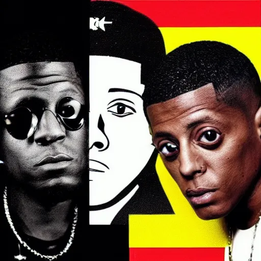 Prompt: lil boosie album cover basquiat style