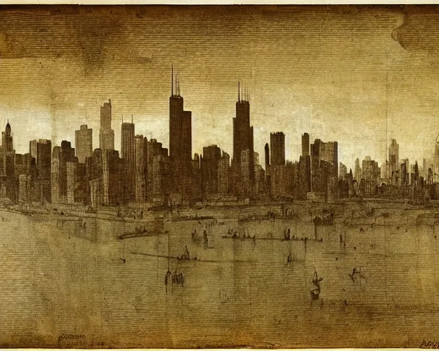 Prompt: chicago by leonardo da vinci