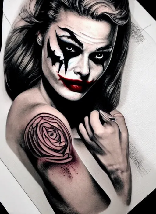 Tattoo uploaded by Lauma Belska • My joker tattoo design. #Joker # jokertattoo #clown #movietattoos • Tattoodo