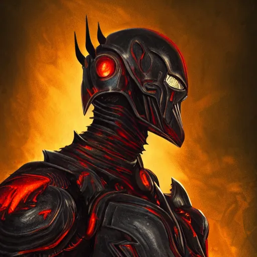 Prompt: extremely detailed artwork of an armored dark figure in a dark evil forest, glowing crimson head, crimson fire head, Sauron, Ultron, speedster, fantasy art, fog, heavy armor, knights armor, cinematic pose, 8k, villain