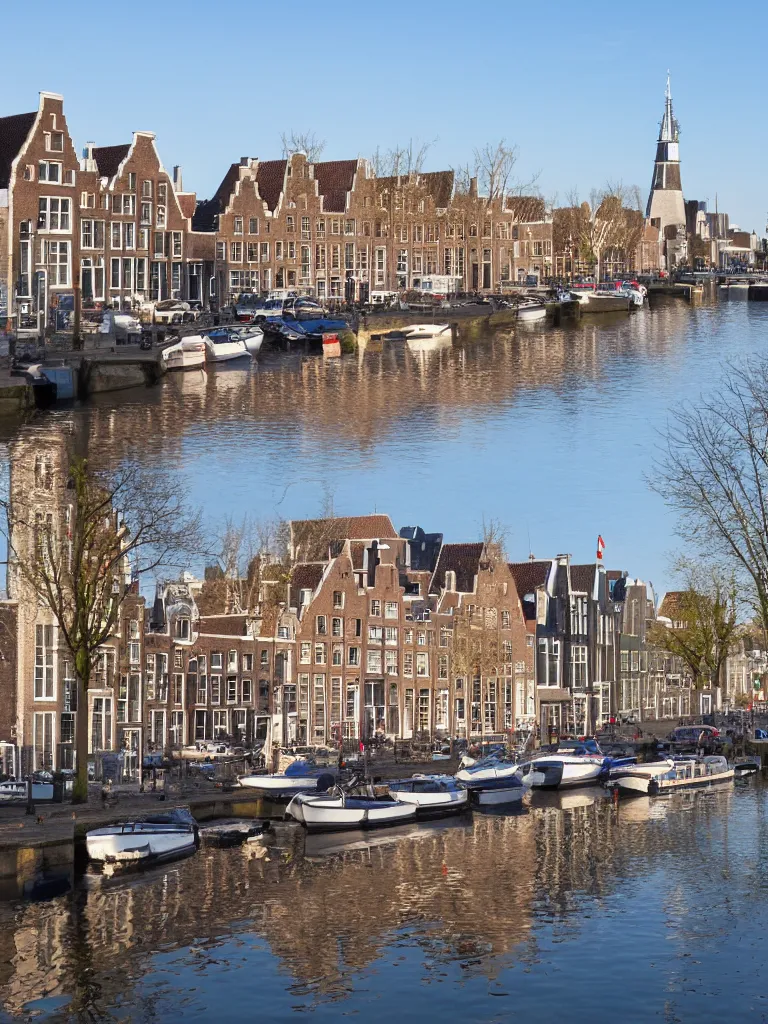 Image similar to A harbour view of de Hoofdtoren in the city of Hoorn in the Netherlands