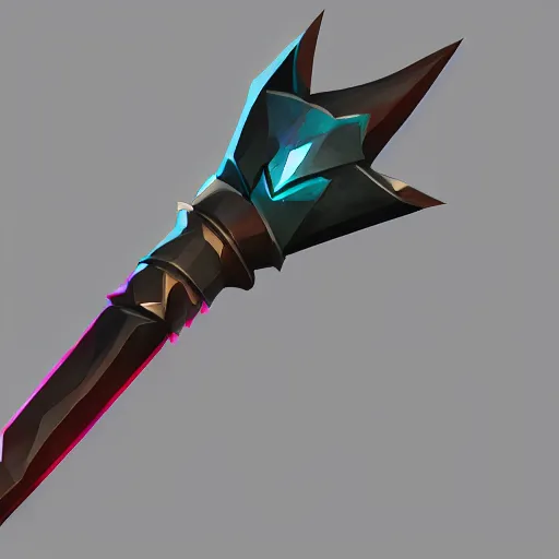 Prompt: low poly cosmic dagger concept art, high detail