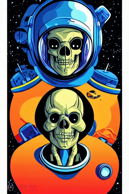 Prompt: portrait of a astronaut skeletor, art by butcher billy, sticker, colorful, illustration, highly detailed, simple, smooth and clean vector curves, no jagged lines, vector art, smooth