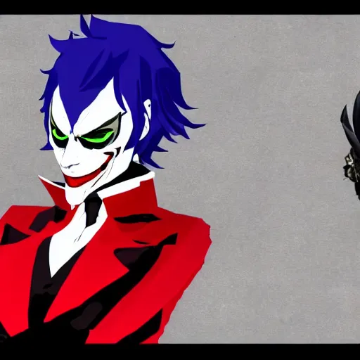 Prompt: joker from persona 5 in skyrim, video game, epic