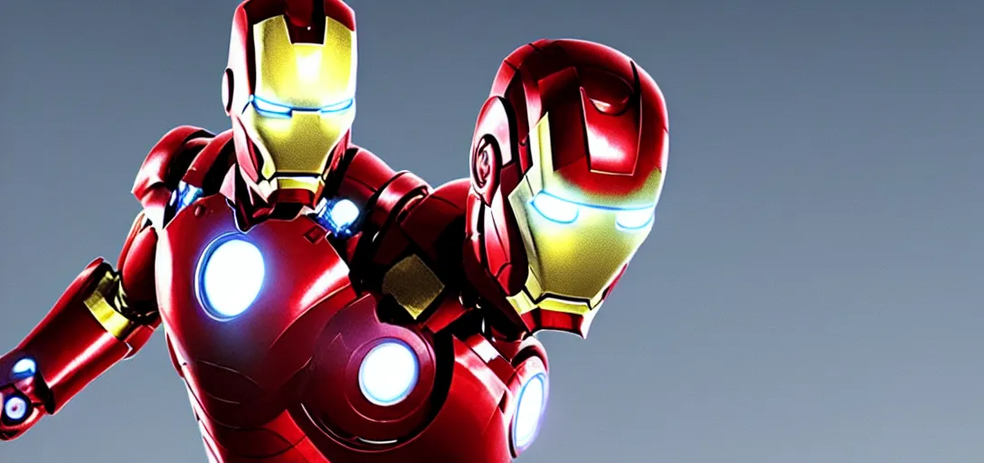 Prompt: a very high resolution image of ironman. from an episode of the office. photorealistic, photography