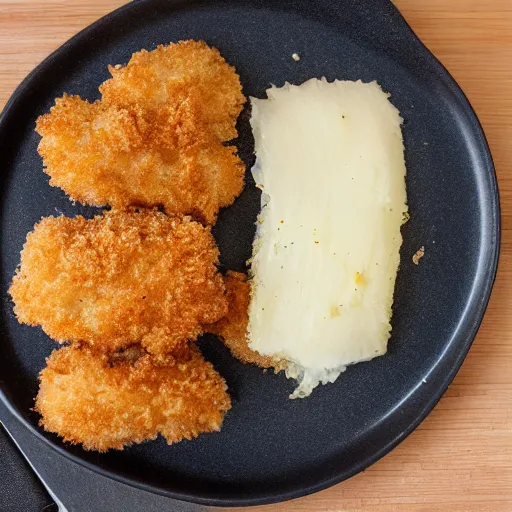 Prompt: cross section of a breaded scampi