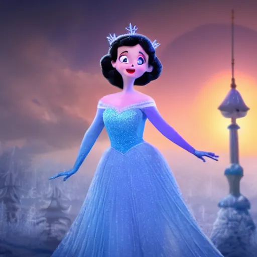 Image similar to betty boop as elsa in live action disney frozen, 8k resolution, full HD, cinematic lighting, award winning, anatomically correct