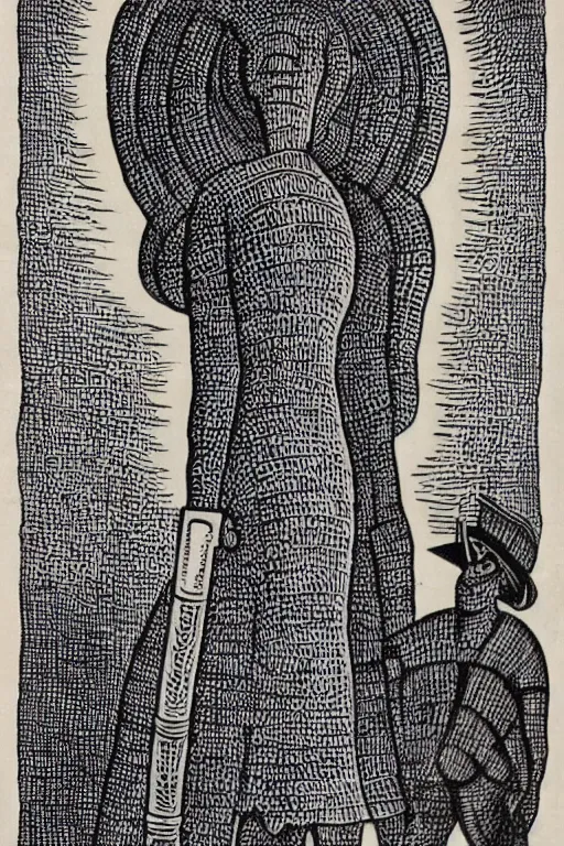 Image similar to abaporu from tarsila do amaral, drawn as a giant, guts from berserk staring at her while holds his sword, manga art style, berserk art style