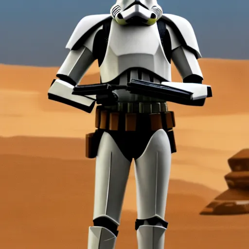 Prompt: a clone trooper in the style of the 2008 clone wars tv show, aesthetic, accurate, 8k, realistic, beautiful, outstanding, award winning