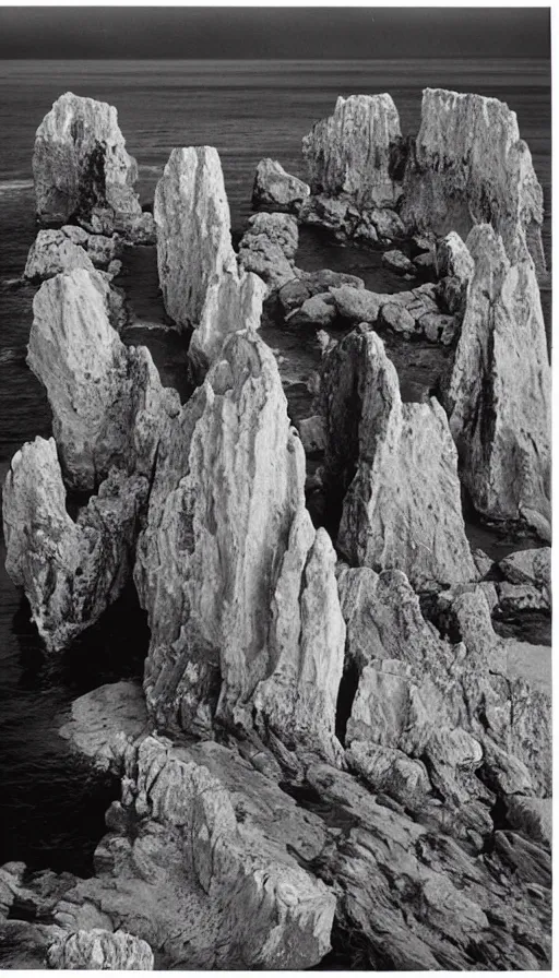 Image similar to a poster about Percé Rock, by Bauhaus and John Baldessari