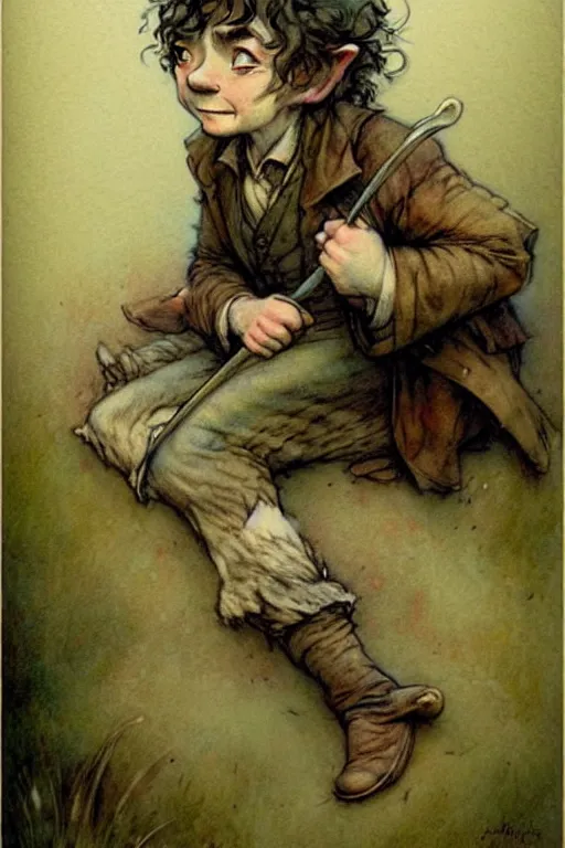 Image similar to (((((1950s hobbit . muted colors.))))) by Jean-Baptiste Monge !!!!!!!!!!!!!!!!!!!!!!!!!!!