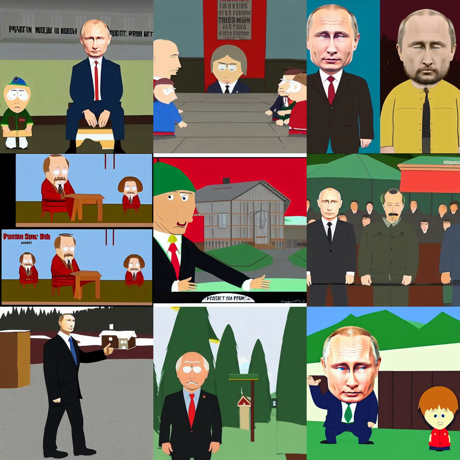 Prompt: putin in south park