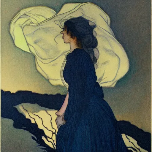 Image similar to a painting in the style of ayami kojima and in the style of alphonse osbert and in the style of charles dulac.