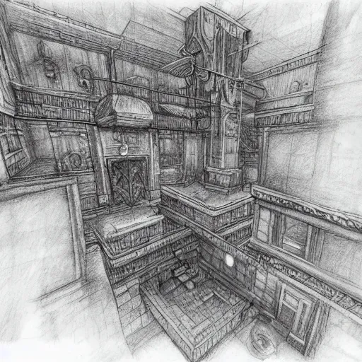 Prompt: concept art for a speculative horror role - playing game, intricate, detailed, pencil sketch