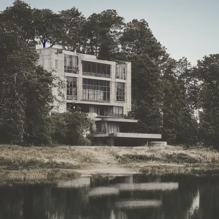 Image similar to a building in a serene landscape, hyper realistic