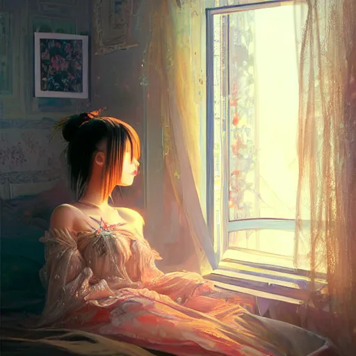 Image similar to beautiful young girl in intricate clothing by ross tran,