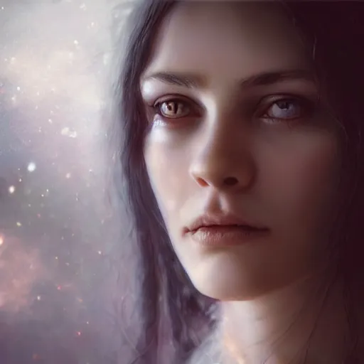 Prompt: Masterpiece! portrait of Arwen, an aesthetic beautiful! realistic black haired priestess, face close up, 30 years old woman, looks like young Liv Tyler, lotr , praying, with tears, soft cinematic light, digital painting by WLOP, atmospheric effects, fireflies, 8K, octane render, artstation, deviantart, closer view, dark purple blue tones